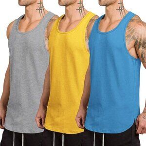 Workout Tank Top 3 Pack Men Quick Dry Gym Tee